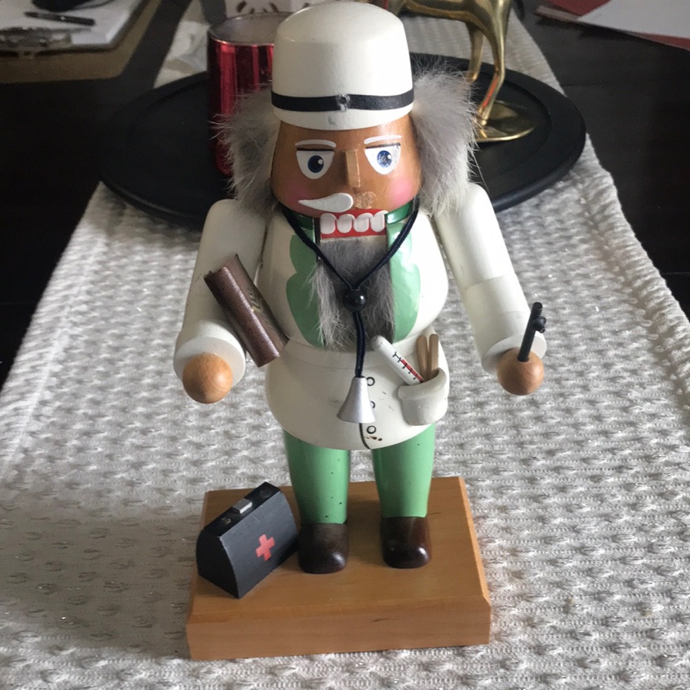 EM Merck Old World Christmas Erzgebirge Nutcracker, Signed DOCTOR